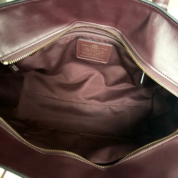 Coach Blake Carryall Satchel Shoulder Bag Burgundy Leather - Picture 15 of 17